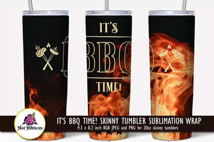 BBQ Tumbler Sublimation | Grill Tumbler Wrap