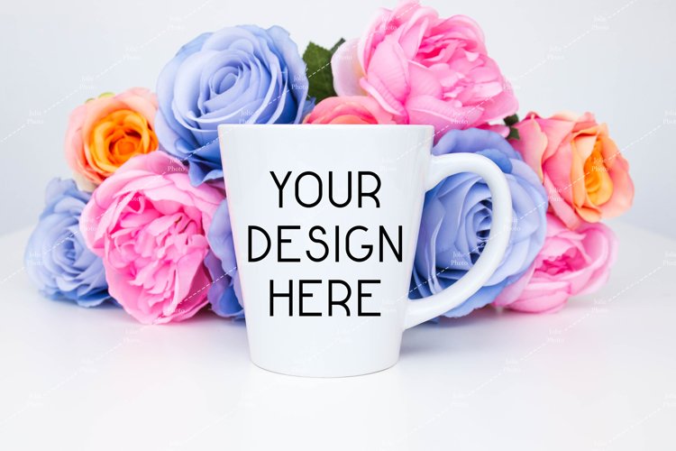 Mug Mockup 11 Oz Blank White Latte Coffee Cup White Handle example image 1