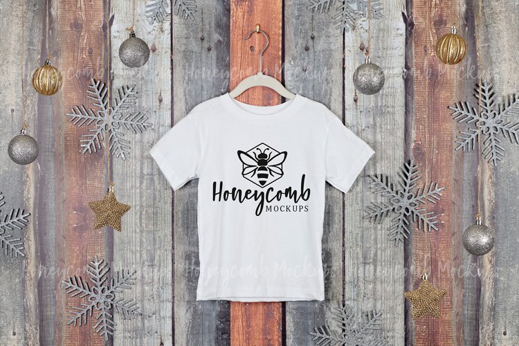 Christmas Toddler T-Shirt Mockup, White Bella Canvas 3001T