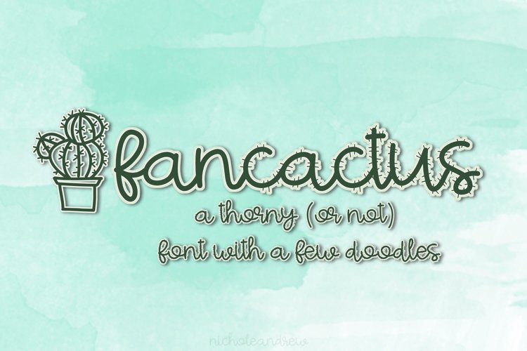 Fancactus - A Lowercase Script Font With Doodles! example image 1