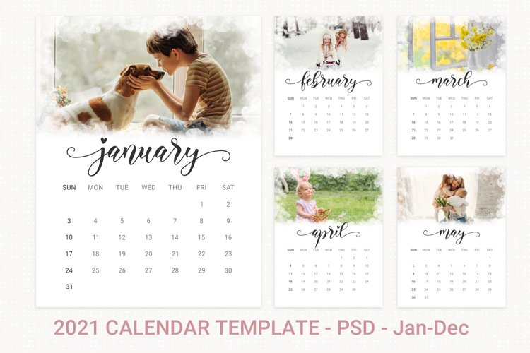 Download 2021 Photo Calendar Template Printable Calendar 1085824 Other Design Bundles
