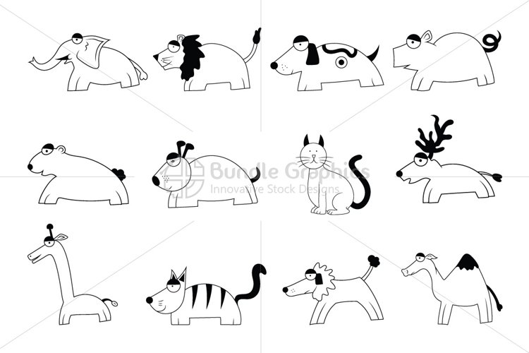 Black And White Animal Clipart Image 19