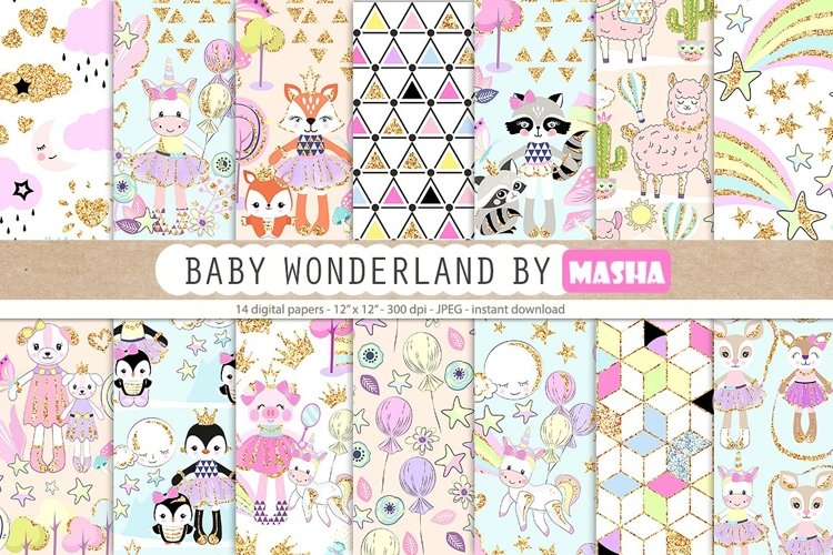 Baby Wonderland digital paper pack