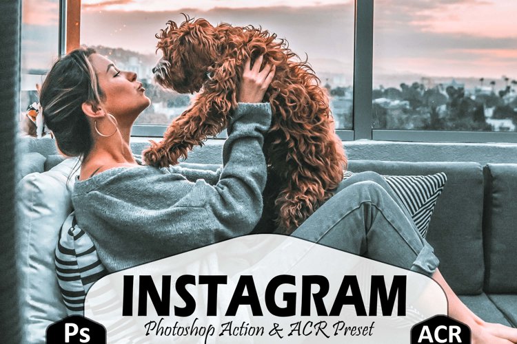 10 Instagram Photoshop Actions, ACR and LUT presets, insta example image 1