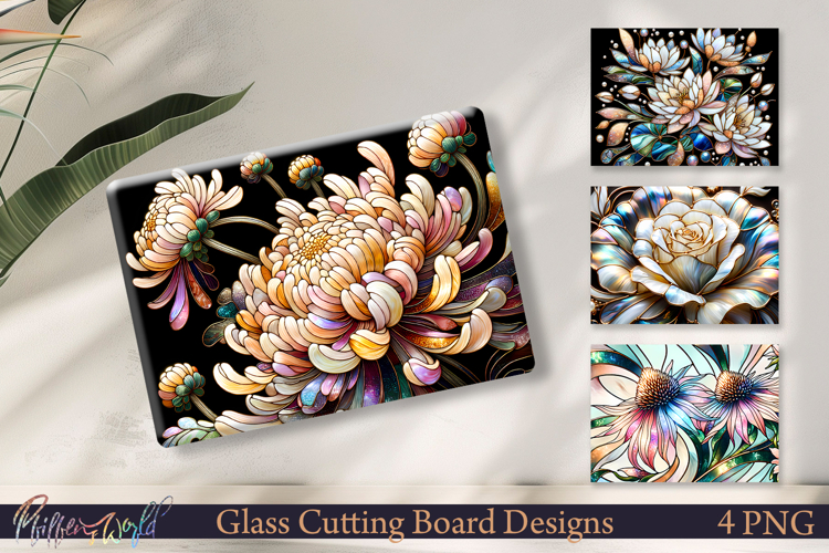 Elegant Floral Glass Cutting Board Designs