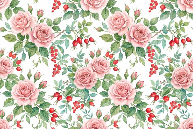 Watercolor Seamless Floral Pattern Mothers Day