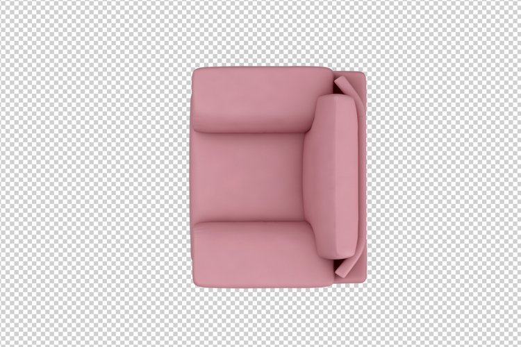 Isometric Arm Chair 3D isolated render