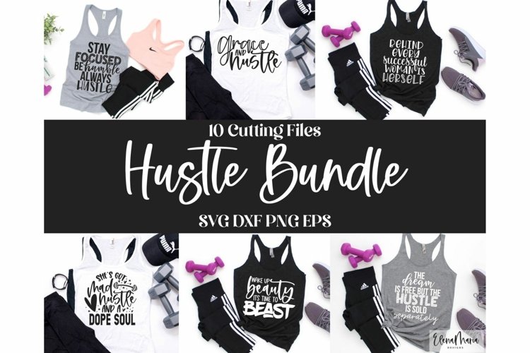 Hustle SVG Bundle, 10 SVG Designs example image 1