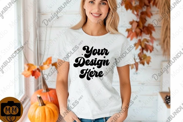 White Tshirt Mockup Image 16