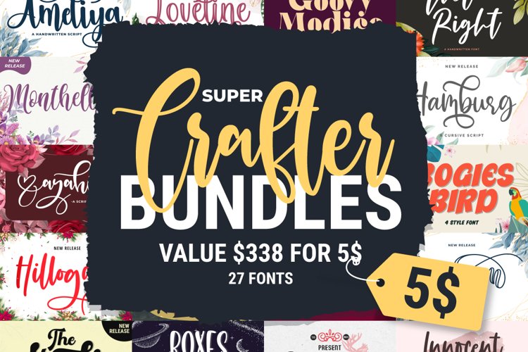 Super Crafter Bundles | 27 Fonts Collections example image 1