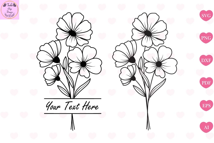Flower Monogram Svg, Flower Svg.Floral Bouquet Svg