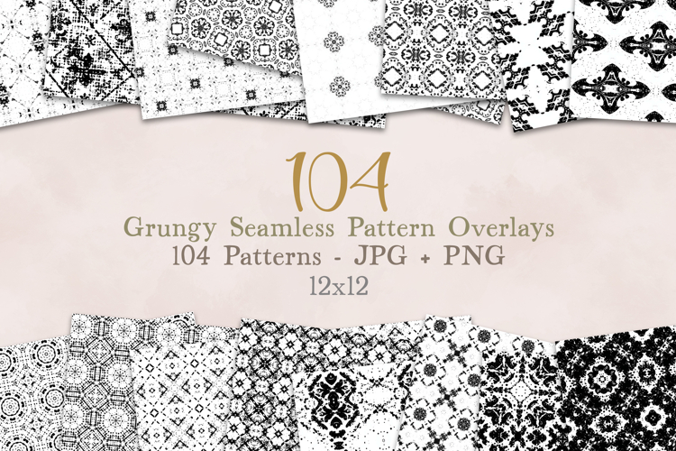 Seamless grunge pattern overlays bundle