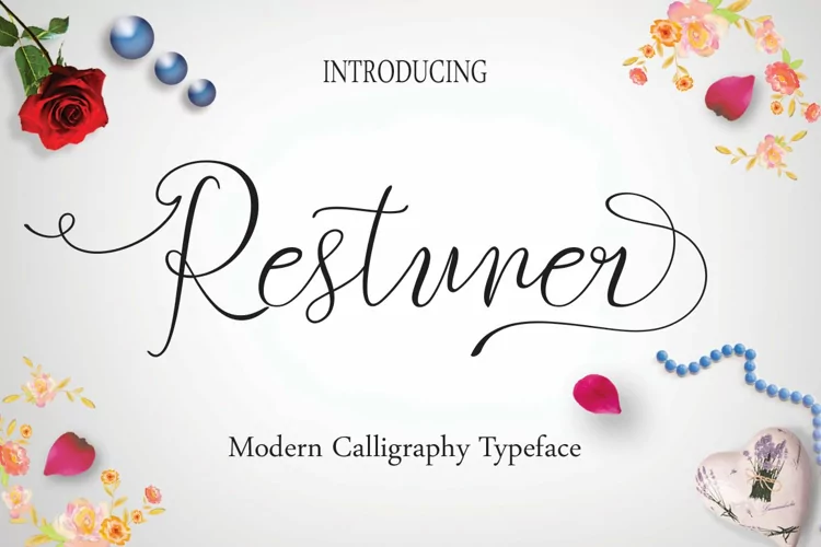 Restuner - A Stylish   Fun Calligraphy Script Font