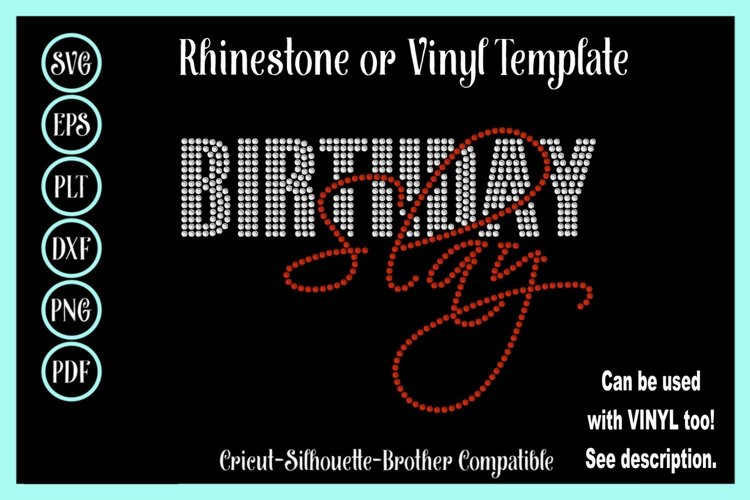 Birthday Slay Rhinestone SVG Template