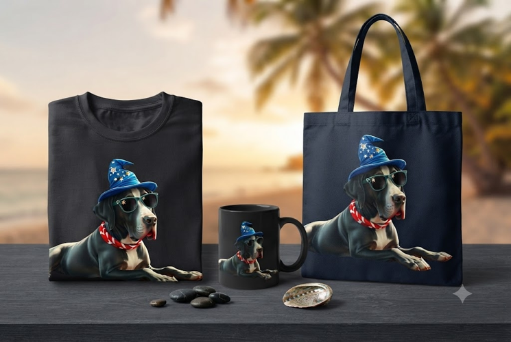 Great Dane Wizard Hat PNG Magical Dog Clipart Design