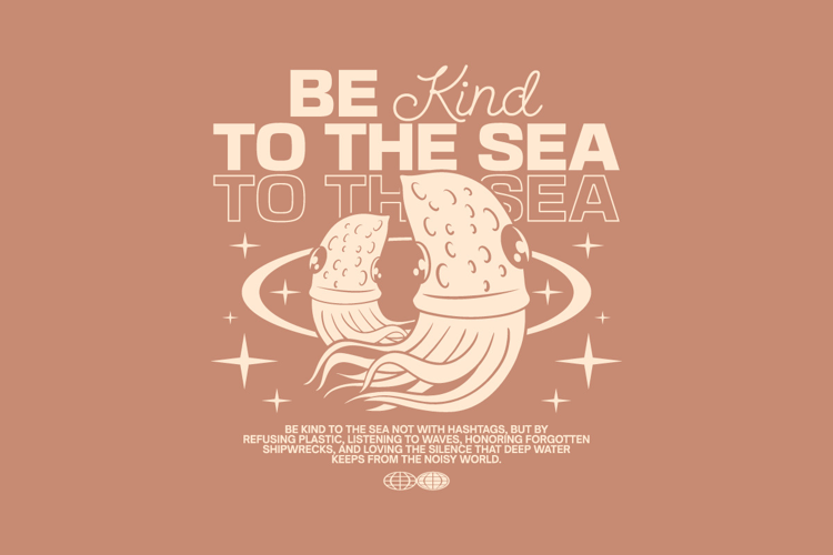Be Kind Sea Life Typography T-shirt Design