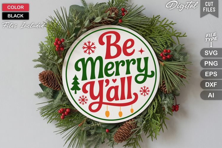 Round Christmas Svg