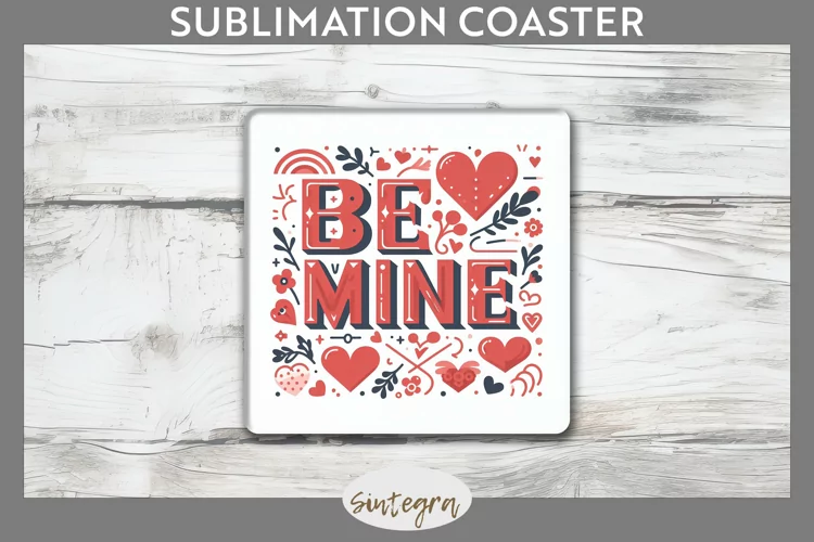 Be Mine v2 Square Coaster Sublimation
