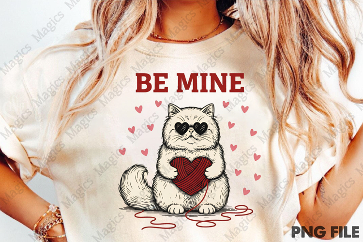 Be Mine Valentine Cat PNG