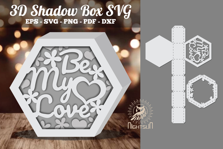 Be My Love Hexagon Shadow Box