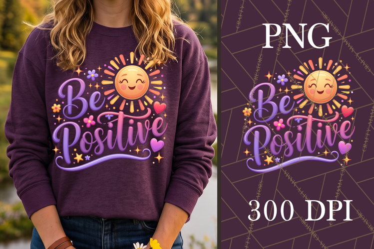 Be Positive PNG Inspirational Quote