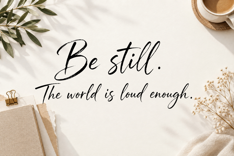 Be Still The World Is Loud Enough Hand Lettered SVG Quote