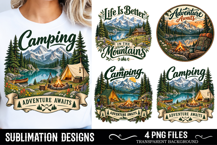 Be Wild PNG, Watercolor Mountain T-Shirt Sublimation
