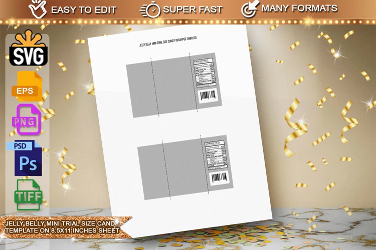 Jelly Belly mini trial size Wrapper Template example image 1
