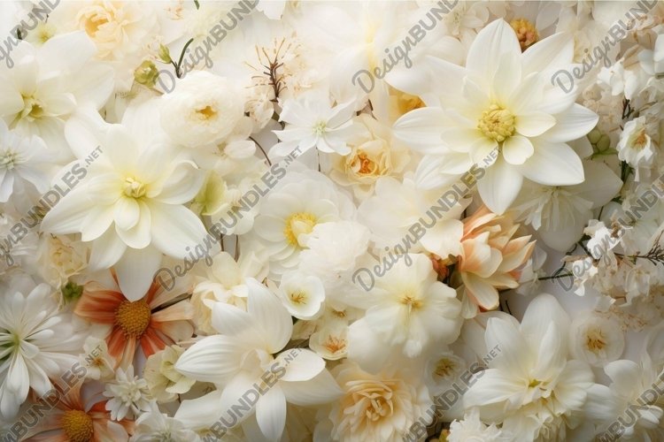 Close-up of delicate white flowers forming a seamless floral