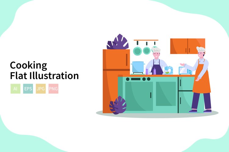 Cooking Vector Illustration In Flat Modern Style example image 1