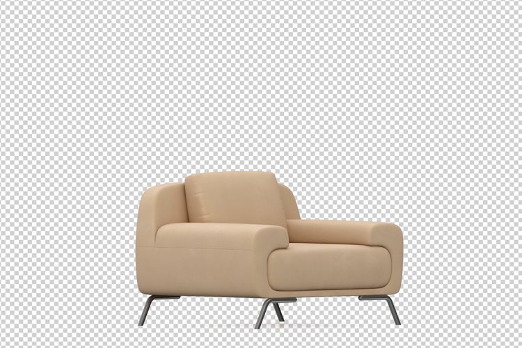 Isometric Arm Chair 3D isolated render
