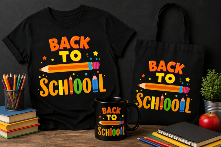 Back to School PNG, Colorful Pencil and School Design