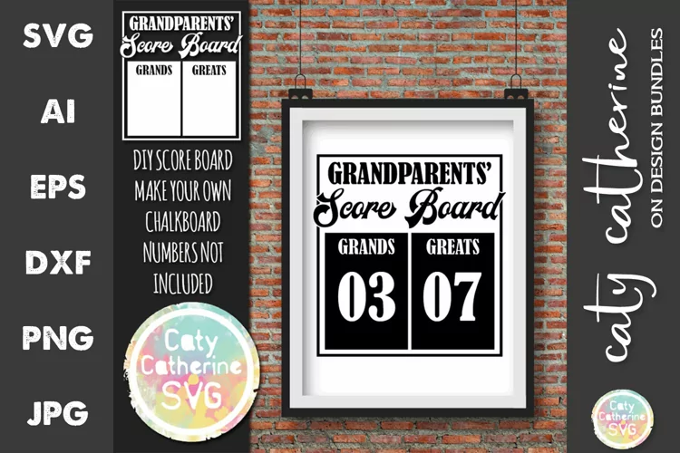 Grandparents' Score Board Grandkids Great Grandkids SVG