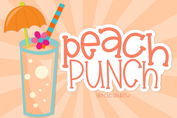 Peach Punch - A Fun Mixed Height Print Font example image 1