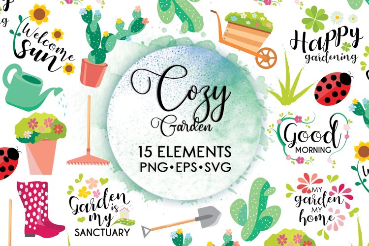 Flower Svg, Cactus Svg, Floral Svg, Ladybug Svg, Garden Svg example image 1