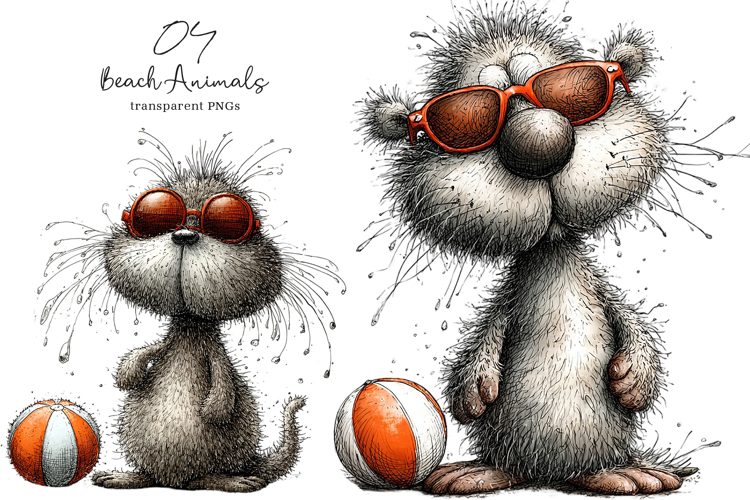 Beach Animals Clipart PNG