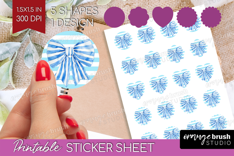 Beach Bow Nautical Round Sticker Sea Quotes Printable Sheet