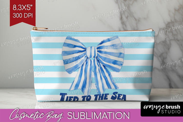 Beach Bow Nautical Cosmetic Bag Sea Quotes Makeup Bag PNG