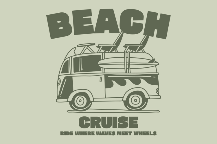 Beach Cruise Vintage Summer Riding Beach T shirt Design