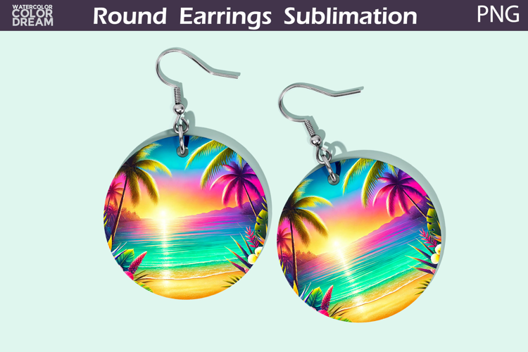 Beach Round Earrings | Summer Tropical Earrings