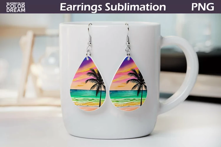 Tropical Teardrop Earrings | Beach Sunset Earrings