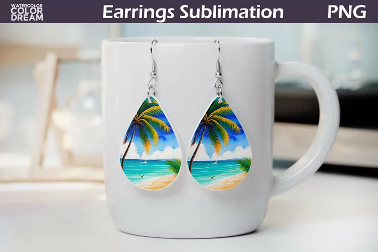 Tropical Teardrop Earrings | Beach Sunset Earrings