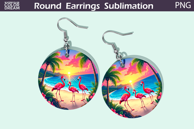 Beach Round Earrings | Summer Tropical Earrings
