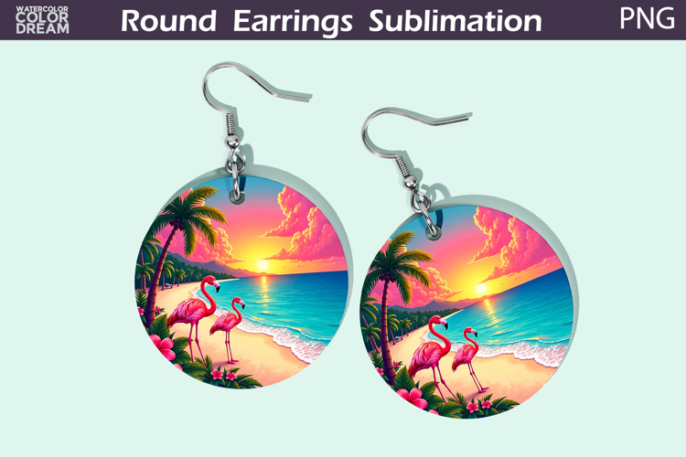 Beach Round Earrings | Summer Tropical Earrings