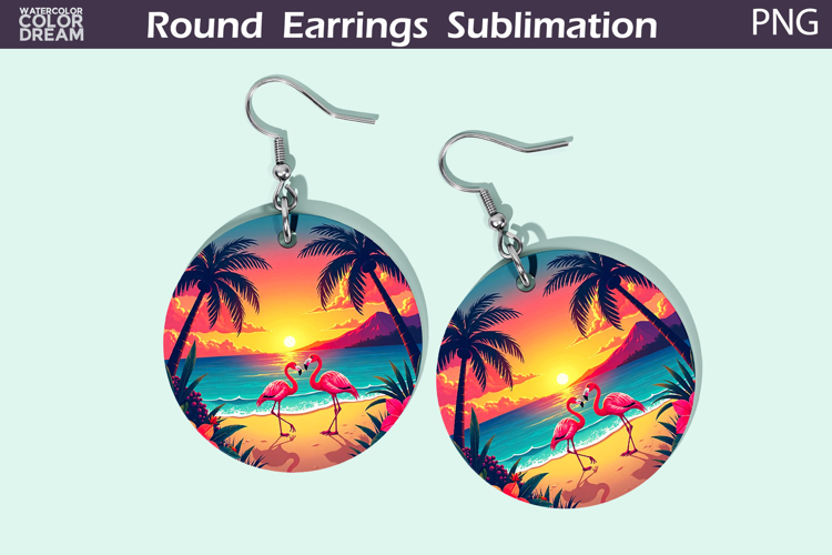 Beach Round Earrings | Summer Tropical Earrings