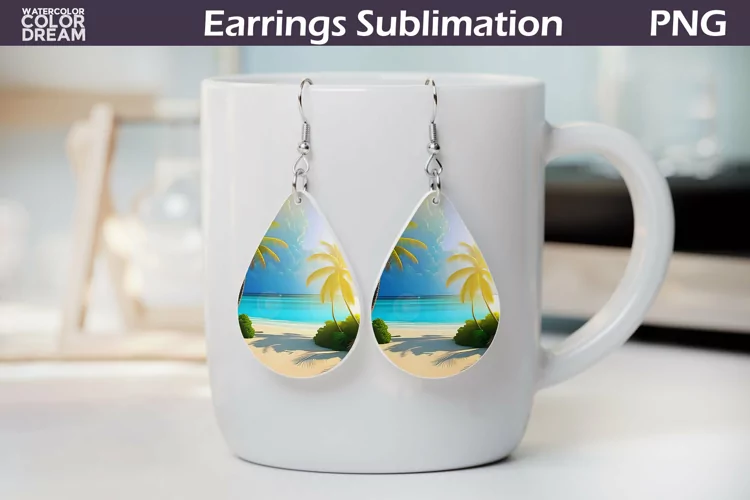 Tropical Teardrop Earrings | Beach Sunset Earrings