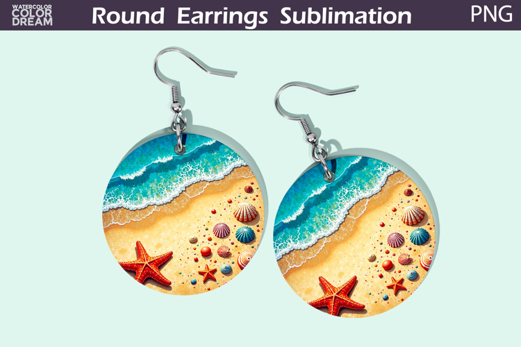 Beach Round Earrings | Sea Earrings