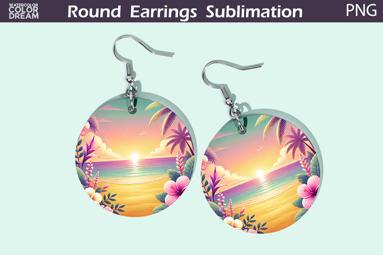 Beach Round Earrings | Summer Tropical Earrings