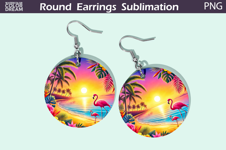 Beach Round Earrings | Summer Tropical Earrings