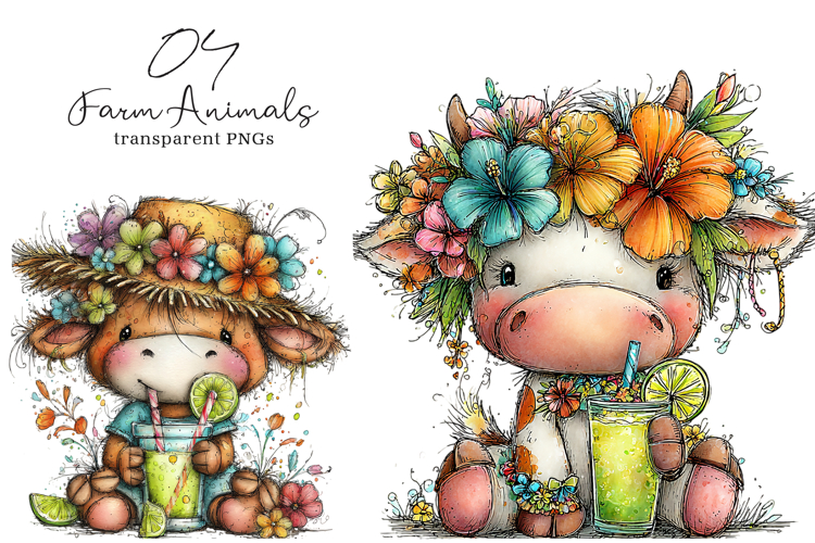 Beach Farm Animals PNG Clipart
